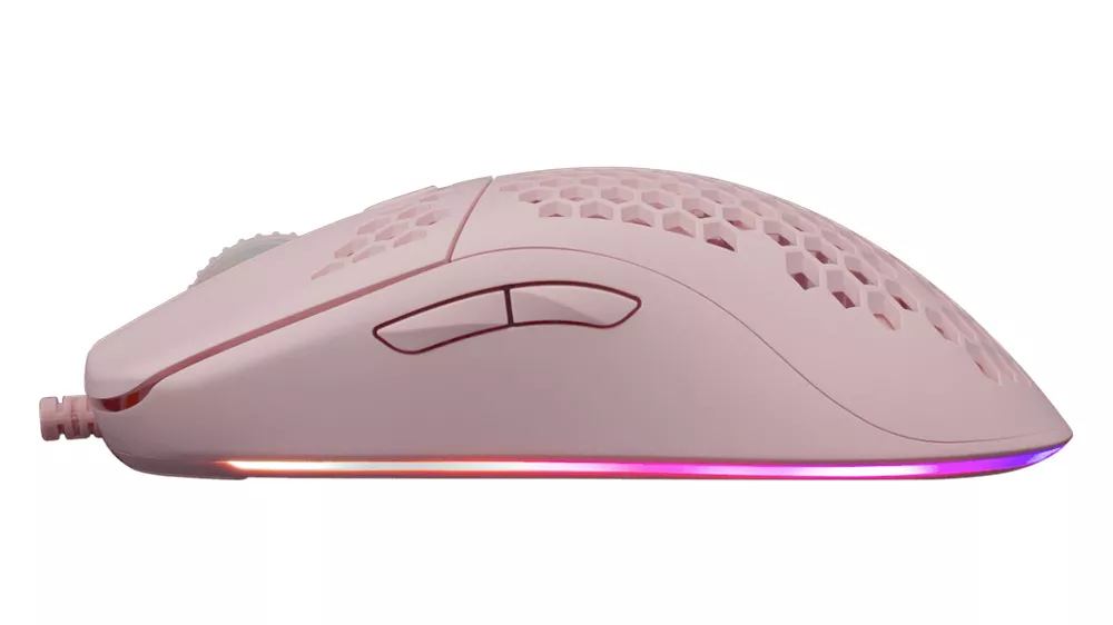 Hern&aacute; my&scaron; White Shark GALAHAD GM-5007 Pink v ružovom preveden&iacute; na bielom pozad&iacute; zobrazuj&uacute;ca celkov&yacute; dizajn